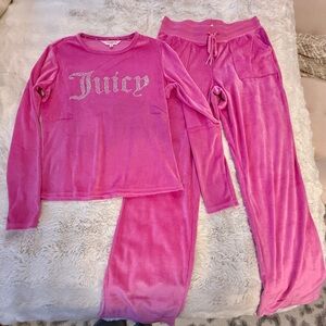 Juicy Couture Vibrant Pink Pajama Lounge Set Medium